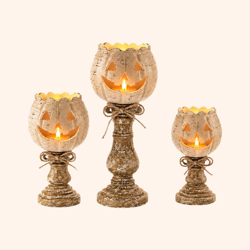 🕯️ Skap den koseligste høststemningen: Håndlaget Gresskar Lysestake 🎃