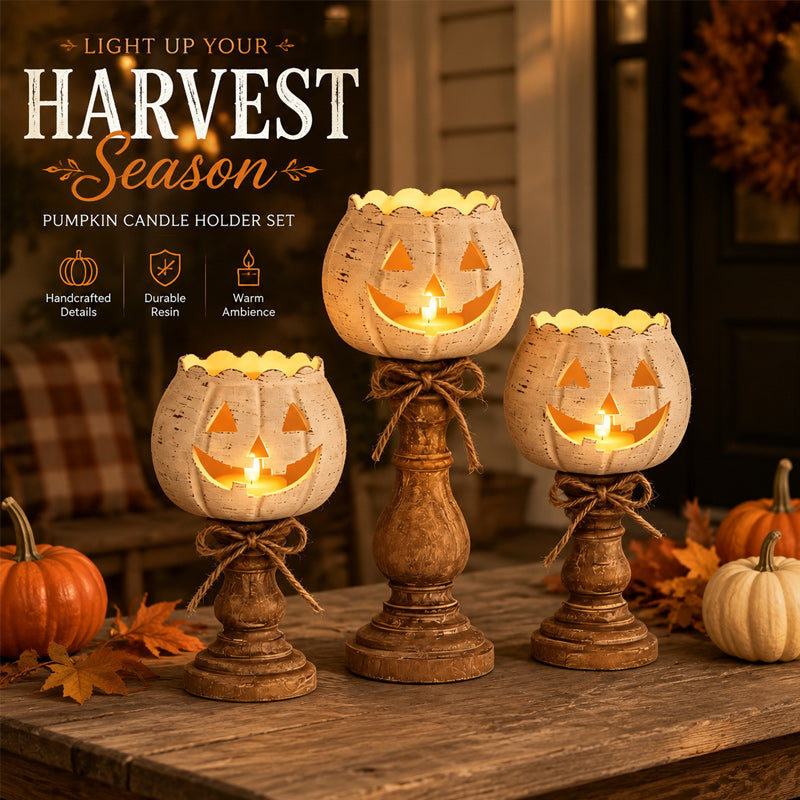 🕯️ Skap den koseligste høststemningen: Håndlaget Gresskar Lysestake 🎃