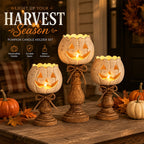 🕯️ Skap den koseligste høststemningen: Håndlaget Gresskar Lysestake 🎃