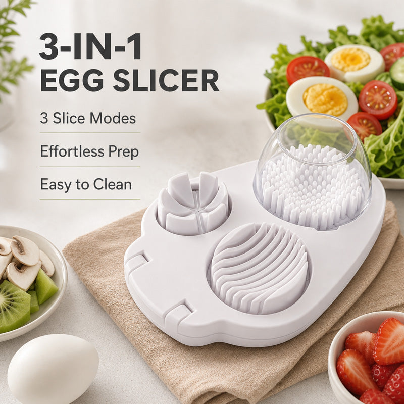 🍳 Slutt på knuste eggeplommer! 3-i-1 eierskjærer for perfekte skiver & terninger ✨
