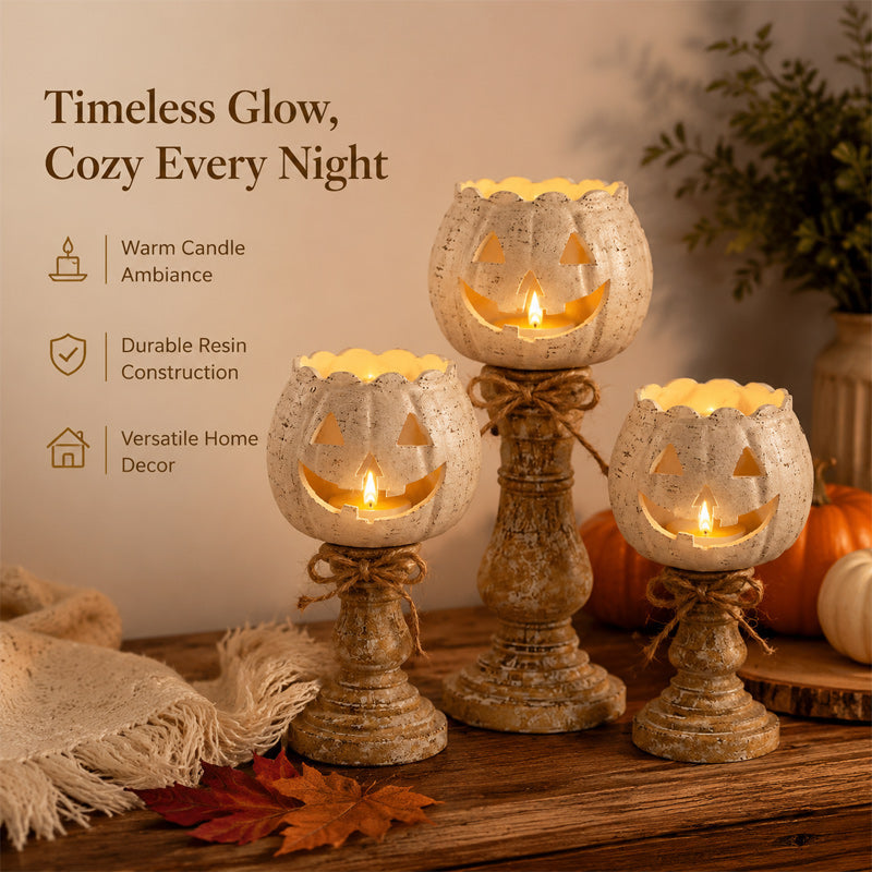 🕯️ Skap den koseligste høststemningen: Håndlaget Gresskar Lysestake 🎃