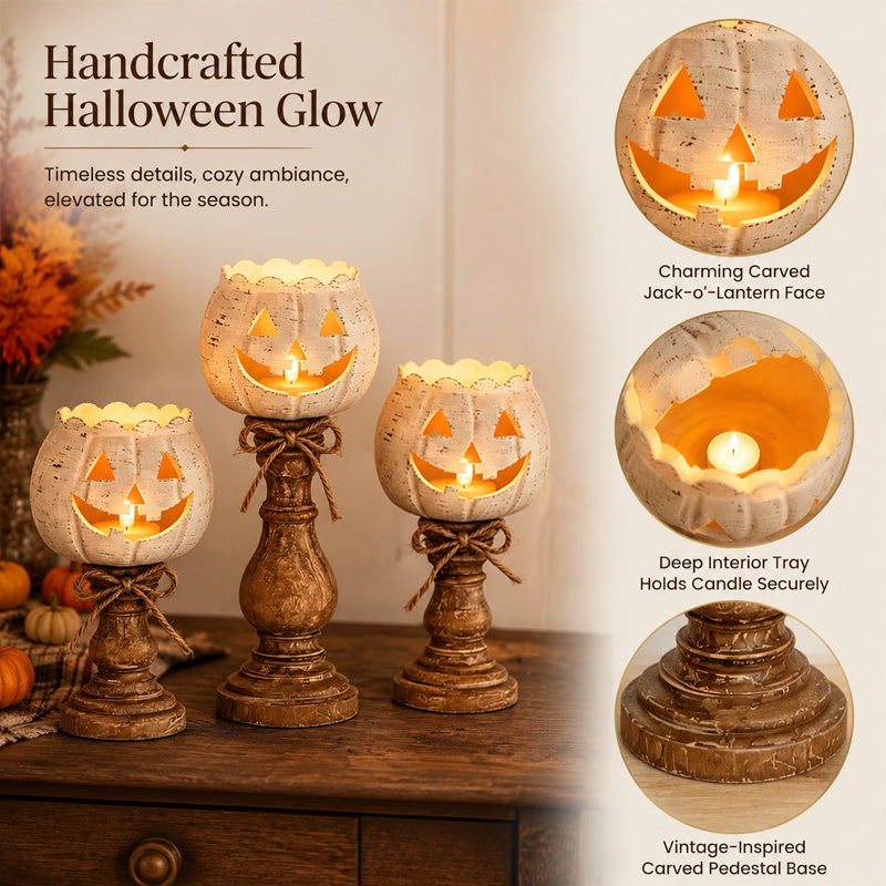 🕯️ Skap den koseligste høststemningen: Håndlaget Gresskar Lysestake 🎃