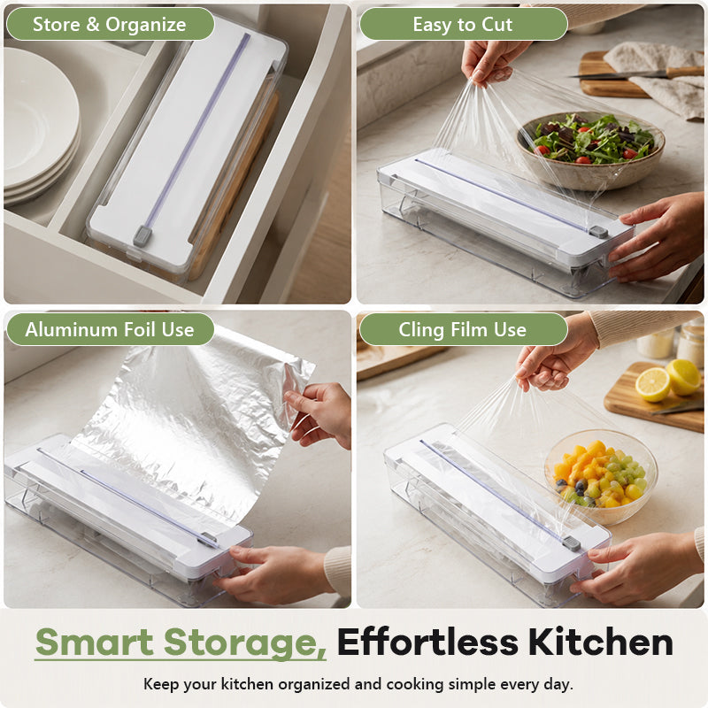 ✂️ Slutt på krøllete plastfolie! Smartere Foliedispenser med Skjult Kniv 🍳
