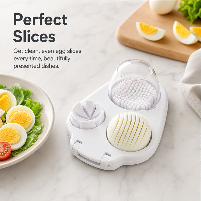 🍳 Slutt på knuste eggeplommer! 3-i-1 eierskjærer for perfekte skiver & terninger ✨
