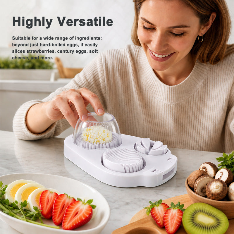 🍳 Slutt på knuste eggeplommer! 3-i-1 eierskjærer for perfekte skiver & terninger ✨