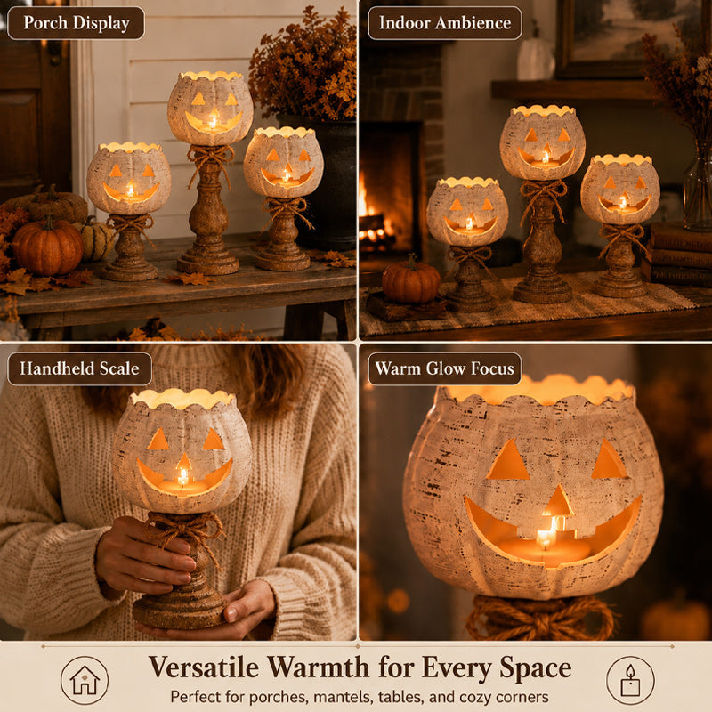 🕯️ Skap den koseligste høststemningen: Håndlaget Gresskar Lysestake 🎃