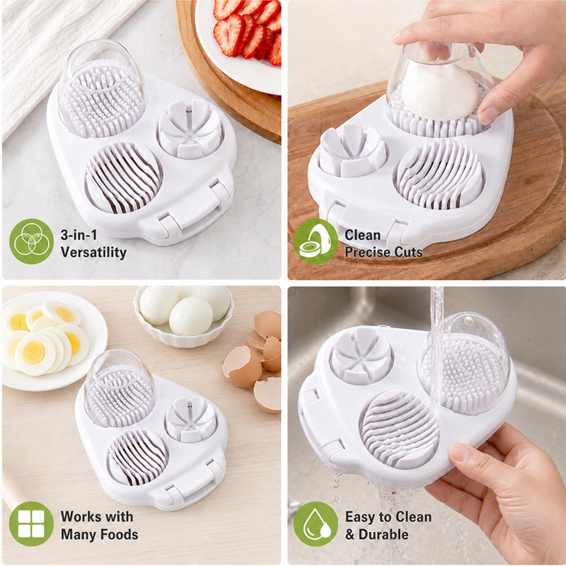 🍳 Slutt på knuste eggeplommer! 3-i-1 eierskjærer for perfekte skiver & terninger ✨