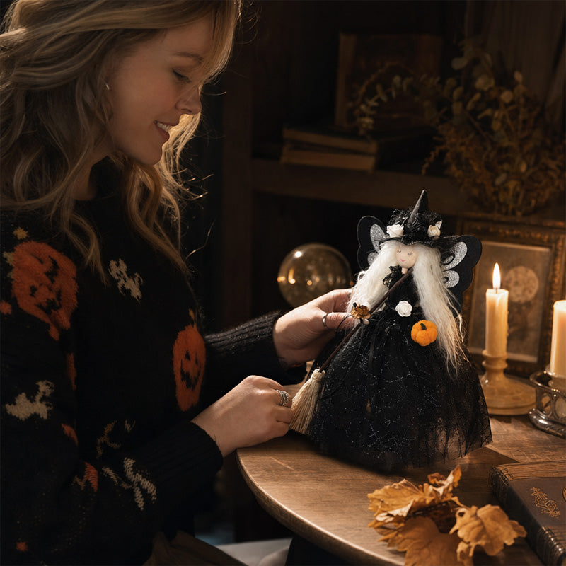 🔮 Magisk Halloween Heksedukke – Skap Høstens Koseligste Stemning! 🌙