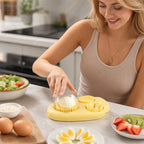 🍳 Slutt på knuste eggeplommer! 3-i-1 eierskjærer for perfekte skiver & terninger ✨