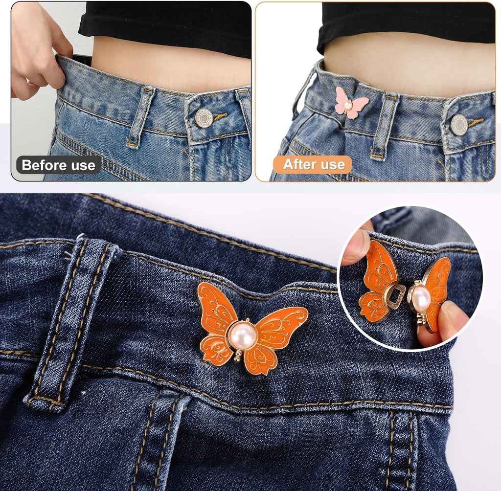🦋 Slutt på løse bukser! 👖 Få den perfekte midjen på 10 sekunder med disse elegante spennene. ✨