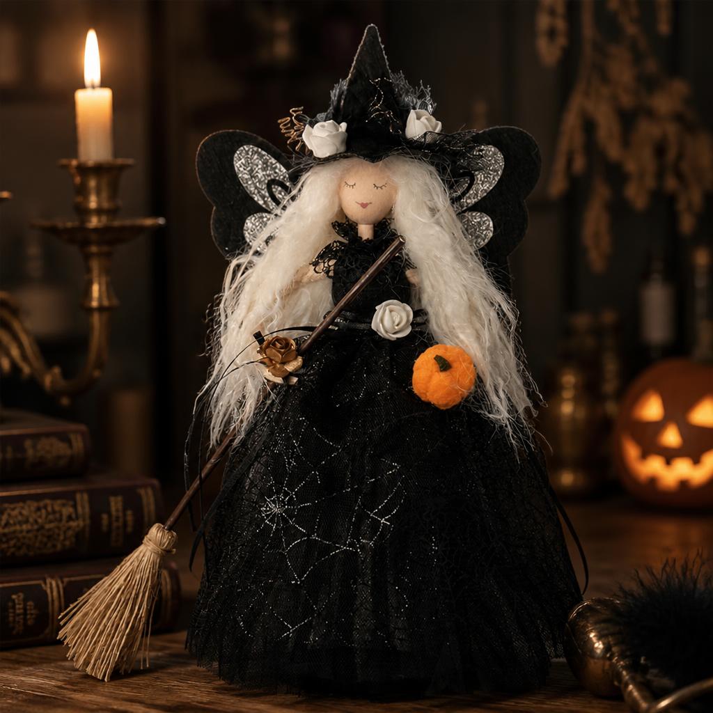 🔮 Magisk Halloween Heksedukke – Skap Høstens Koseligste Stemning! 🌙