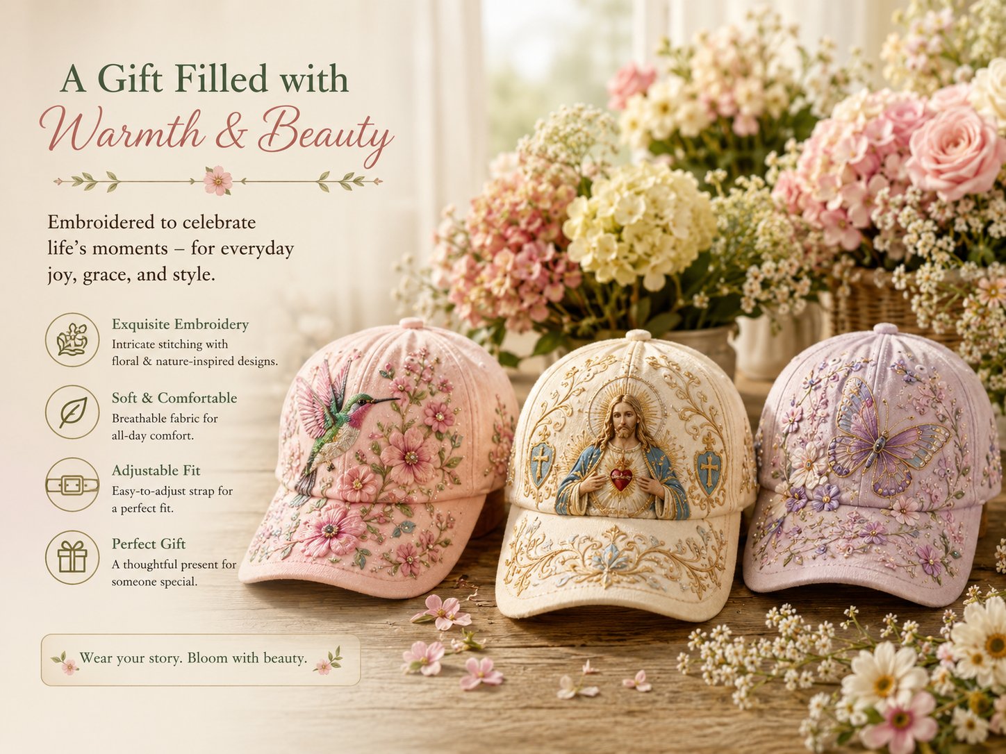 🌸 The Garden Morning" Premium Caps — Ren Hverdagsidyll og Kompromissløs Komfort ✨