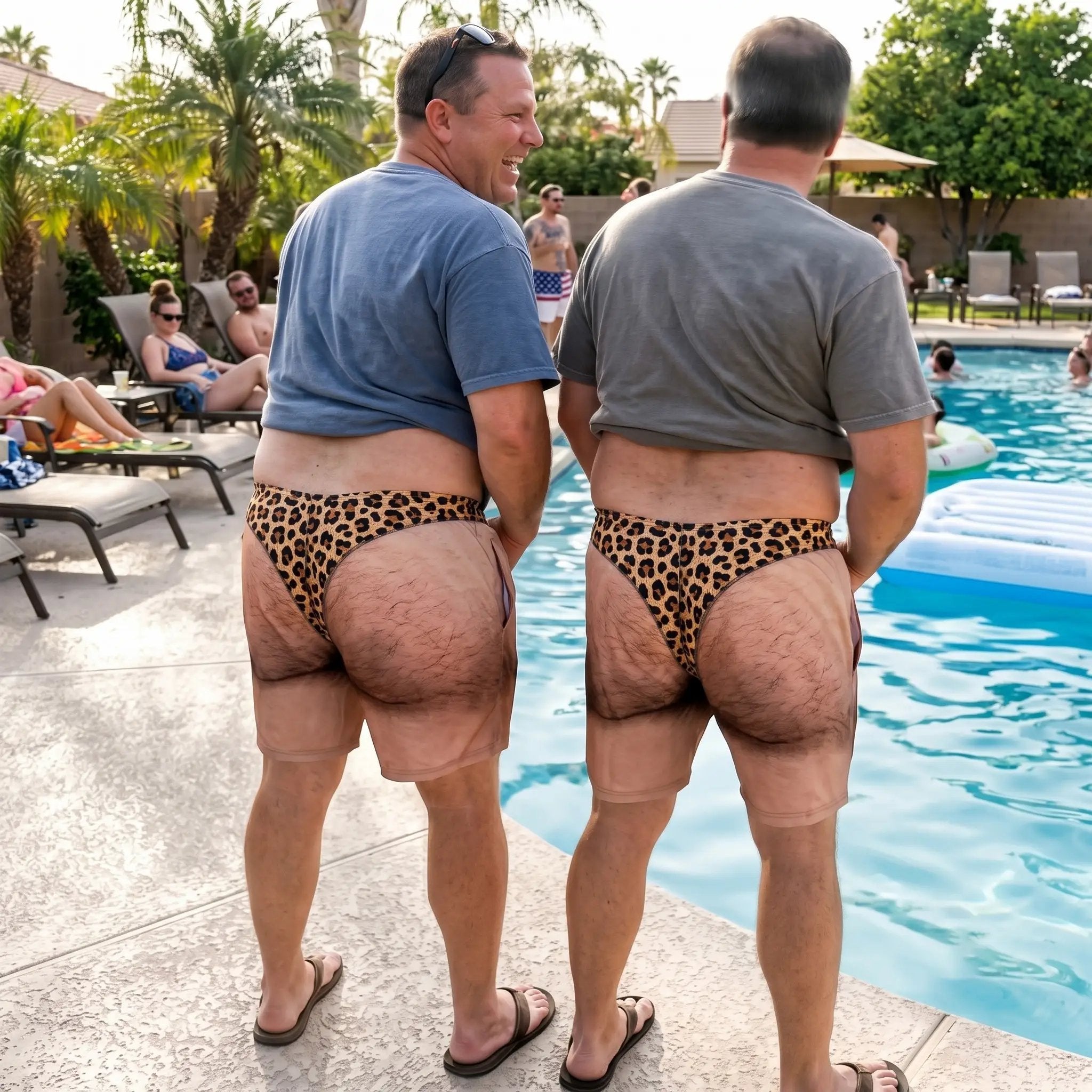 Garantert Latterkrampe! 😂 "Cheeky Commando" Morsom Prank Badeshorts