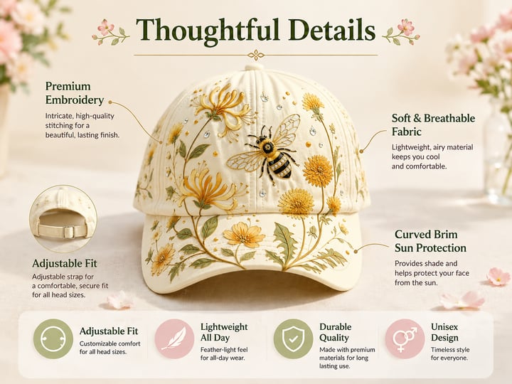 🌸 The Garden Morning" Premium Caps — Ren Hverdagsidyll og Kompromissløs Komfort ✨